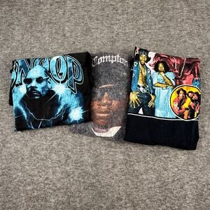 Lot of 3 90s Rap R&B Hip Hop T-shirts size Small Distressed Snoop OutKast Easy E